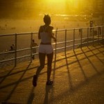 Girl jogging near Bondi Beach